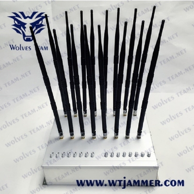 조정할 수 있는 고전력 모든 휴대폰 신호 전파 교란기 42W 와이파이 VHF UHF GPS 3G 4G 5G