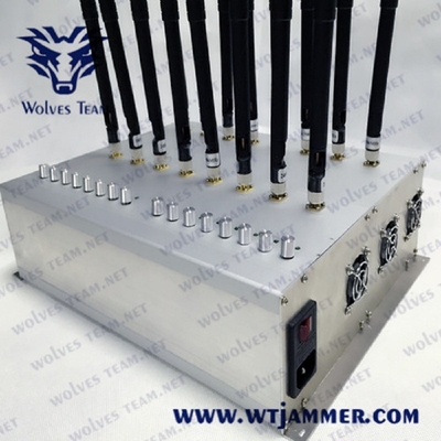조정할 수 있는 고전력 모든 휴대폰 신호 전파 교란기 42W 와이파이 VHF UHF GPS 3G 4G 5G