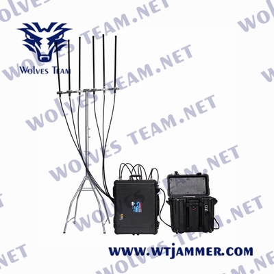 고전력 UHF VHF 휴대용 신호 전파 교란기 와이파이 GPS GSM IED 폭탄
