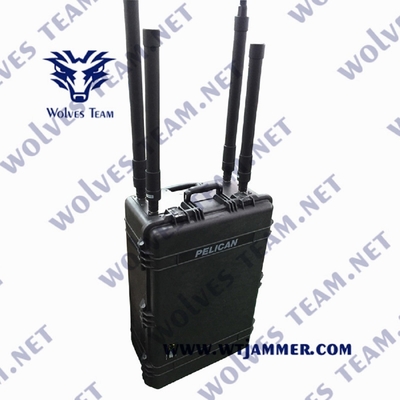 고전력 UHF VHF 휴대용 신호 전파 교란기 와이파이 GPS GSM IED 폭탄