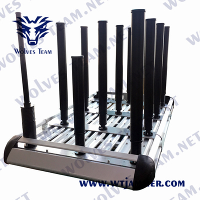 IED 폭탄 22 대역 고전력 GSM 5G UHF VHF RF 신호 방해기 자동차에 장착