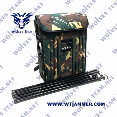 200W 10 밴드 배낭 수납 군사 폭탄 방해기 모든 휴대 전화 와이파이 VHF UHF 차단기