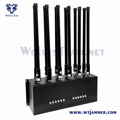 주문 실내 신호 방해기 120W 휴대용 멀티 밴드 휴대폰 WiFi GPS 신호 차단기, 주파수 조절 및 장거리 커버리지 online manufacture