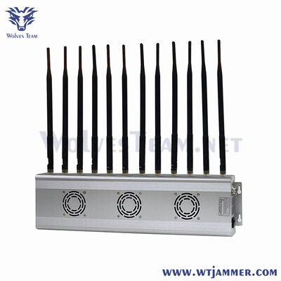 주문 8개의 안테나 고전력 신호 방해기, 듀얼 냉각 팬이 장착된 데스크탑 2G/3G/4G/5G WiFi GPS 차단기 온라인 제조