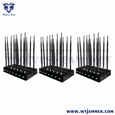 주문 12개의 안테나 고전력 신호 방해기 2G/3G/4G/5G, WiFi, GPS 및 드론 신호를 차단합니다 온라인 제조