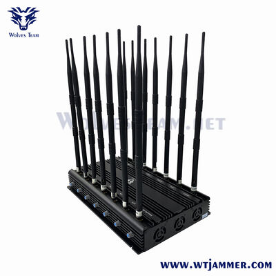 주문 12개의 안테나 고전력 신호 방해기 2G/3G/4G/5G, WiFi, GPS 및 드론 신호를 차단합니다 온라인 제조