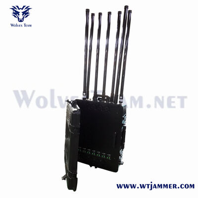 주문 트롤리 케이스 6 안테나 2G/3G/4G/5G, GPS, WiFi 및 UAV 대책용 전대역 방해기 온라인 제조