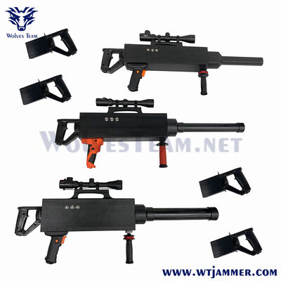 주문 모듈형 안티 드론 저머 총 - 분리 가능한 배터리 저장 장치와 함께 3 대 밴드 UAV 신호 차단기 온라인 제조