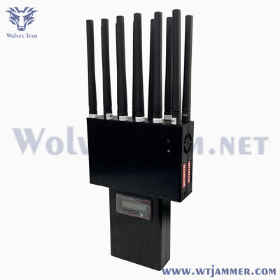 주문 휴대용 신호 방해기 휴대용 멀티 밴드 장치 3G 4G 5G WiFi UHF VHF GPS 및 로잭 신호를 포함한 16개의 주파수 대역을 지원합니다 온라인 제조