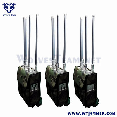 주문 GPS 및 WIFI 및 안티 드론 쉴드 장치를 위한 4개의 안테나 배낭 유형 신호 방해기 온라인 제조