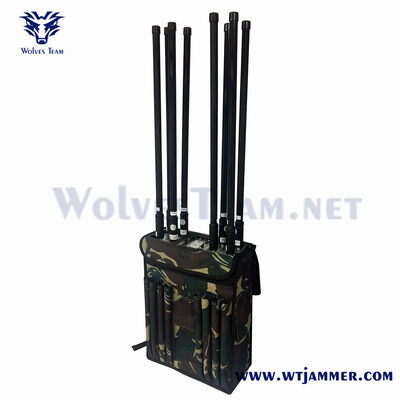 주문 GPS 및 WIFI, 드론 방지 및 IED 방지 차폐를 위한 8채널 고전력 RF 배낭 신호 차단기 온라인 제조