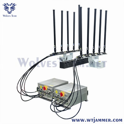 주문 10 채널 200W 차량에 장착 된 풀 주파수 5G GPS 드론 차단기 온라인 제조