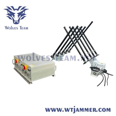 주문 800W 10 대역 고정 장착 RF 방해기, 사용자 정의 커버리지를 위해 조정 가능한 안테나 온라인 제조