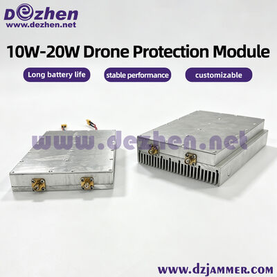 주문 10W / 15W / 20W 광대역 드론 방지 모듈 1000MHz ~ 6000MHz 저고도 방어 모듈 온라인 제조