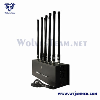 구입하다 실내 신호 방해기 195W 데스크톱 GSM PCS 3G 4G 5G 휴대 전화 신호 차단기 원격 제어 온라인 제조