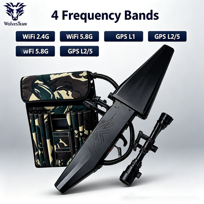 구입하다 120W 배낭 드론 방해기 4 대역 GPS L1 L2 L5 듀얼 와이파이 2.4G/5.8G 드론 방지 시스템 온라인 제조