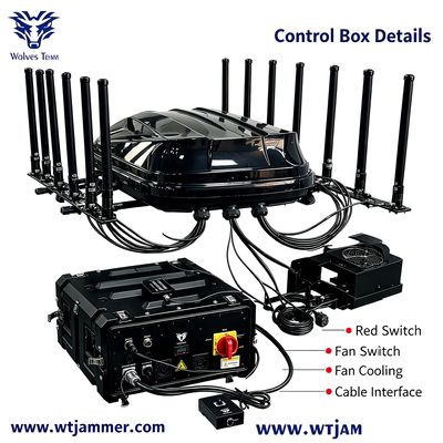 구입하다 1400W 14채널 IP65 방수 신호 재머 5G GPS WiFi UHF VHF용 RF 주파수 차단기 온라인 제조