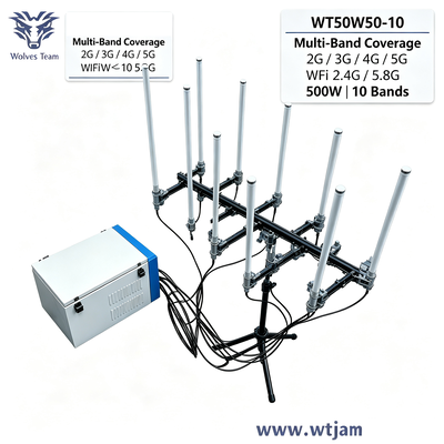 구입하다 500W 휴대폰 및 WiFi 커버리지용 10밴드 휴대용 신호 재머 온라인 제조