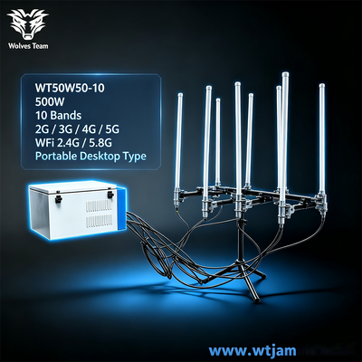 구입하다 500W 10채널 휴대용 신호 재머 (GSM DCS 3G 4G 5G WiFi 2.4G 5.8G 셀룰러 신호 차단기) 온라인 제조