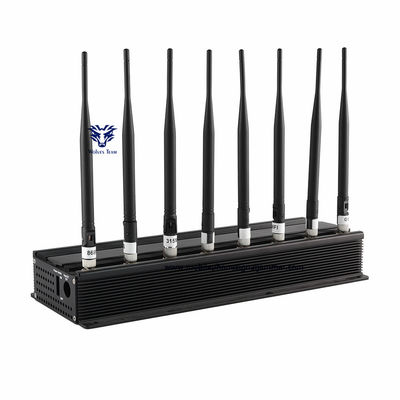 80W 8 채널 휴대폰 신호 전파 교란기 GSM 3G 4G 5G 와이파이 전파 교란기 전파방해 범위 100 미터