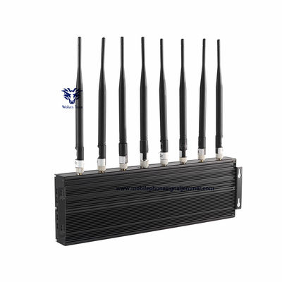 80W 8 채널 휴대폰 신호 전파 교란기 GSM 3G 4G 5G 와이파이 전파 교란기 전파방해 범위 100 미터