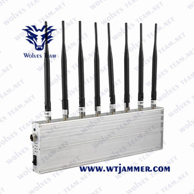 GSM 3G 4G GPS 와이파이 Lojack 8는 18W 40m 휴대전화 방해기를 끈으로 동입니다