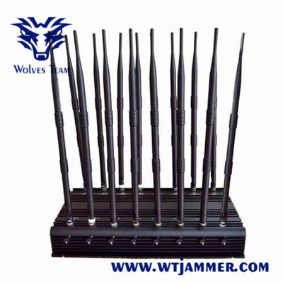 18이지 밴드 GSM 3G 4G 5G 와이파이 UHF VHF GPS 신호 전파 교란기 실내 시험 미팅 룸 50 미터 범위