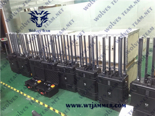 방수 UHF400 MHz 600W 600m 휴대용 방해기 장치
