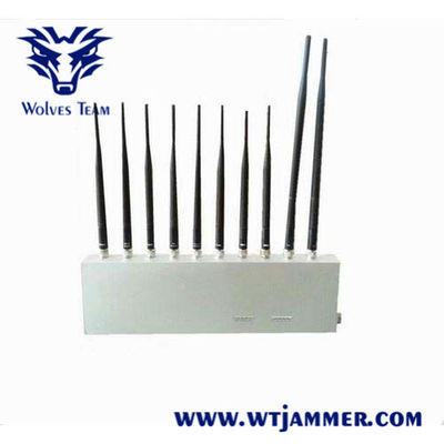 10명의 밴드 방해기 16 와트 3G 4G GPS 와이파이 LoJack VHF UHF 신호