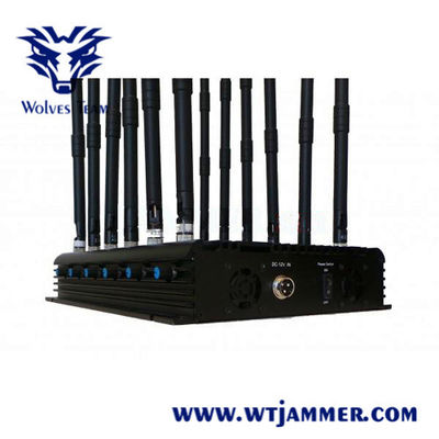 12 밴드 50m 20W GSM DCS 3G 4G 와이파이 GPS RF 신호 방해기
