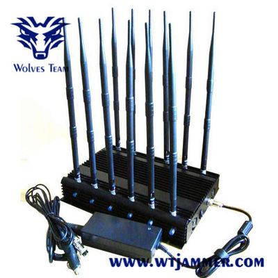 12 밴드 50m 20W GSM DCS 3G 4G 와이파이 GPS RF 신호 방해기