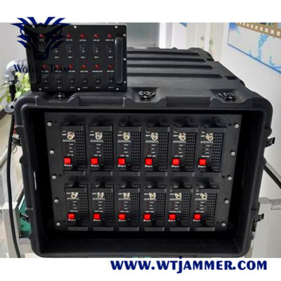 주문 6 대역 GSM CDMA GPS WIFI5.8G 드론 신호 군사 1500 미터 300W IED 폭탄 방해기 온라인 제조