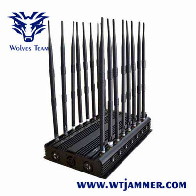 L1 L2 L5 Lojack 휴대용 신호 방해기 18 안테나 3G 4G 5G WiFi UHF VHF 35W
