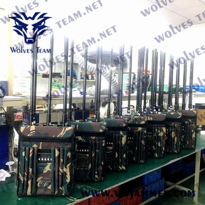 주문 CDMA GSM 80W EOD 책가방 신호 방해기 4G 5G 150m 맨팩 RF 방해기 online manufacture