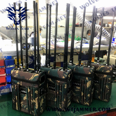 200m DC24V 배낭 신호 방해기 Manpack GSM 4G 5G 120 와트 1880MHz