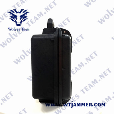 25W 여행 가방 Uav 반대로 드론 방해기 WIFI 2.4G 5.8G GPS 드론 스크램블러