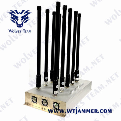 CDMA GSM 5G LTE 휴대전화 방해기 50m Lojack VHF UHF 방해기