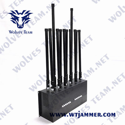 GSM DCS 3G 4G Lojack 이동할 수 있는 신호 차단기 60W WIFI GPS RF 방해기