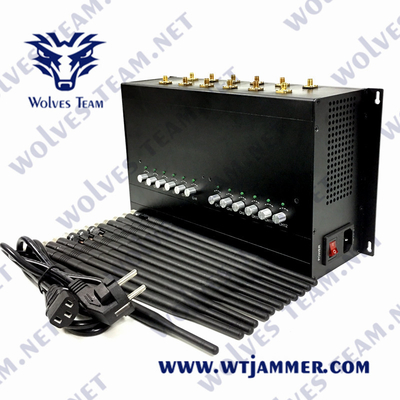 DCS GSM GPS WIFI UHF VUH 방해 전파 방해기 CDMA 24W 12 안테나 데스크탑