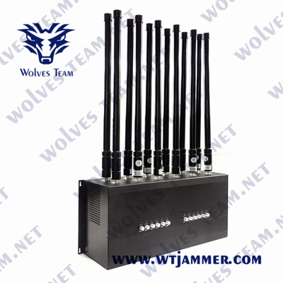 DCS GSM GPS WIFI UHF VUH 방해 전파 방해기 CDMA 24W 12 안테나 데스크탑