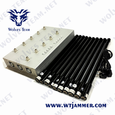 GSM Lojack 세포 신호 방해기 10 안테나 80 미터 50W 모든 대역