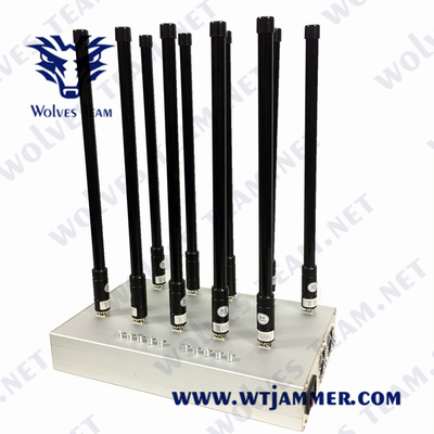 GSM Lojack 세포 신호 방해기 10 안테나 80 미터 50W 모든 대역