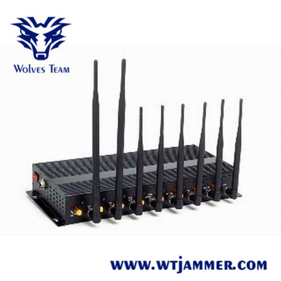 GSM WIFI 무선 신호 방해기 DCS PHS 16W 휴대용 알루미늄 상자