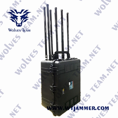 GSM WIFI 휴대용 신호 방해기 GPS VHF UHF 3G 4G 5G 12 밴드 1200W