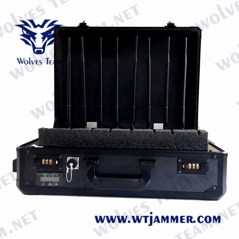 여행 가방 UAV 드론 신호 전파 교란기 가지고 다닐 수 있는 VIP 보호 방어 RF GPS WiFi5.8g