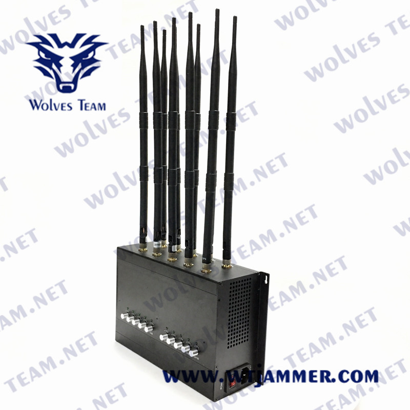 DCS GSM GPS WIFI 50m 휴대폰 신호 방해기 3G 4G 5G 10 안테나 UHF VHF