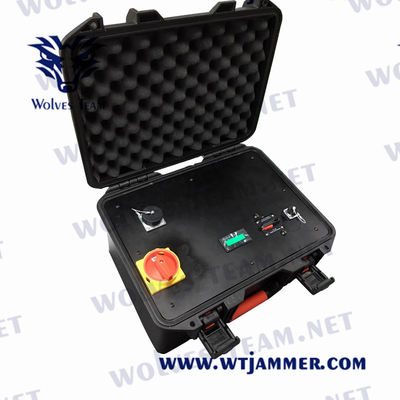 고전력 휴대용 WIFI GPS VHF 휴대 전화 5G 신호 방해기 추가 배낭 배터리