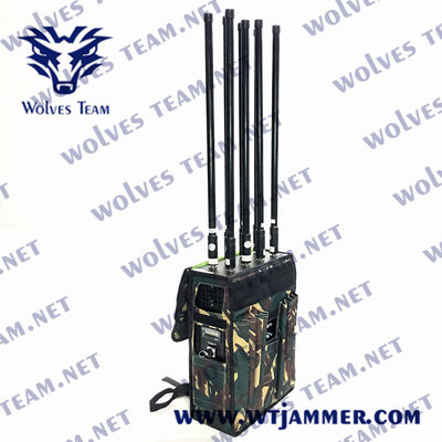 80W-160W 백팩 신호 방해기 (GSM 3G 4G 5G GPS WIFI UHF VHF 신호 간섭 능력)