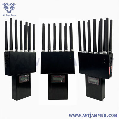 휴대용 14 대역 휴대 전화 신호 방해기 2G3G 4G 5G RF WIFI GPS 차단기 25 미터