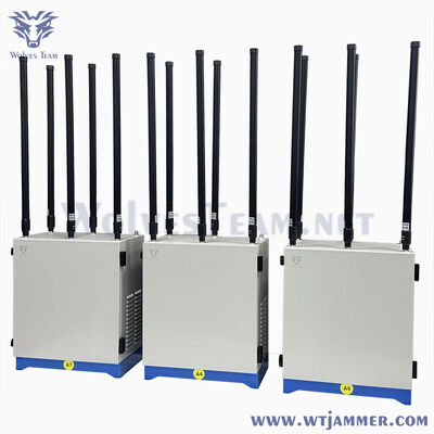 야외 신호 방해 장치 600W 10 밴드 방수 조절 가능 고출력 2G 3G 4G WiFi VHF UHF 군사용 주파수 맞춤 장치